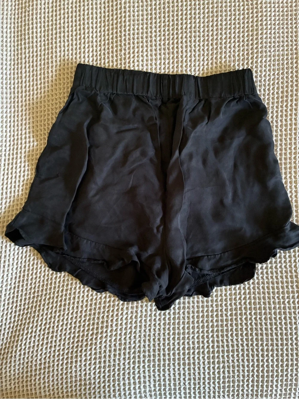 Urban Outfitters Black Ruffle Hem Shorts